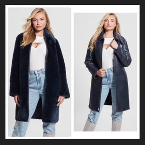 Guess Flora Navy Reversible Coat